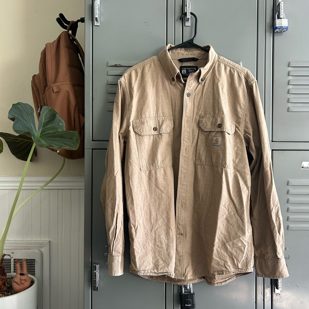Carhartt Men's Loose Fit Midweight Chambray Long-Sleeve Shirt size medium